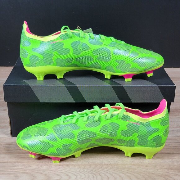 adidas Predator League FG Gen Pre Soccer Cleats Size 9.5 Mens Green Pink ID0701 - Picture 2 of 9